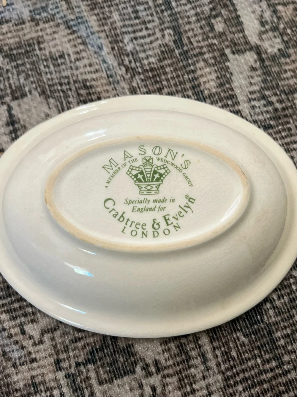Vintage Mason's Ironstone for Crabtree & Evelyn Ceramic Soap Dish, Exotic Bird